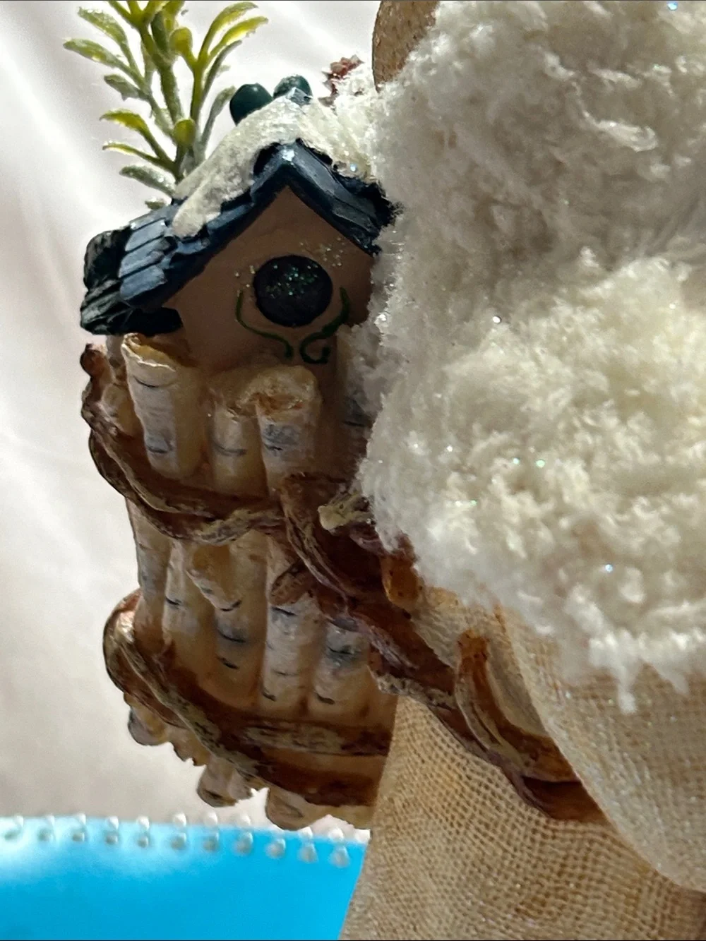 Expressions White Woodland Santa Figurine with Owl Accent 18” NWT